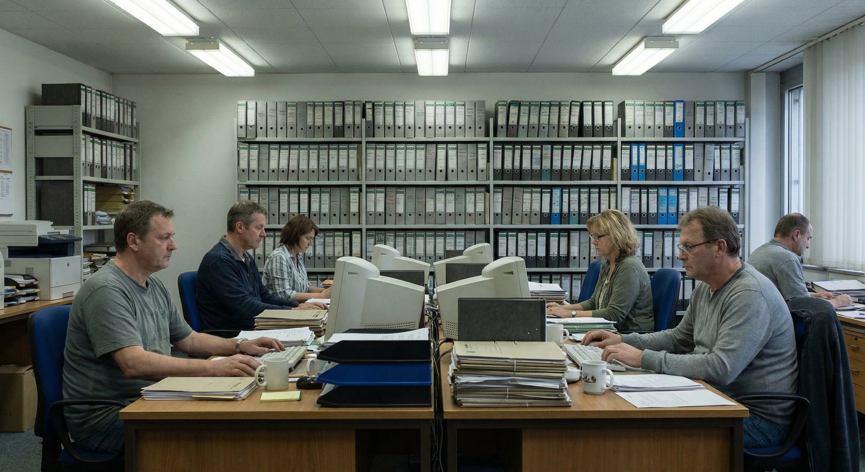 Behörde mit organisierten Verwaltungsakten und professionellem Dokumentenmanagement